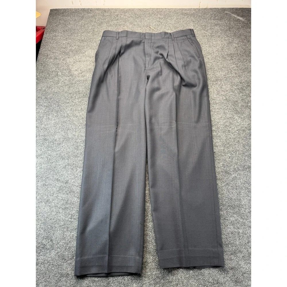 Alexander Lloyd Suit 52XL 41x32 Mens Vintage Double Breasted Gray Pleated Big